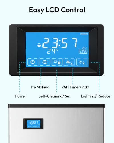 Image of EUHOMY Commercial Ice Maker Machine 500Lb /24H, Ice Ready in 10-15 min,SECOP Compressor, Industrial Ice Machine with 130Lbs Automatic Ice Bin Dispenser, Ice Maker Machine for Hotel /Restaurant /Business
