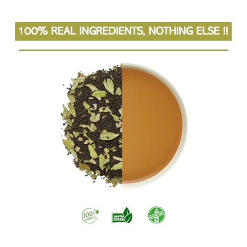Image of TEA SENSE Shahi Elaichi Chai - Premium Assam CTC Tea with Real Cardamom | 500 g | No Added Flavours or Essence | Strong Aromatic Chai | Rich Colour Milk Tea