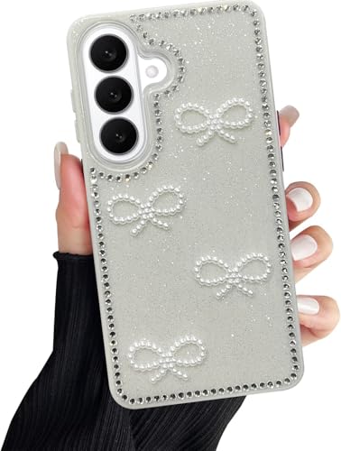 Image of DIZORO for Samsung Galaxy S26 5G case,Cute Bow Tie Aesthetic Phone Case,Trendy Slim Hard IMD Shockproof Protective Bumper Designer Phone Back Cover for Women Girls - Grey