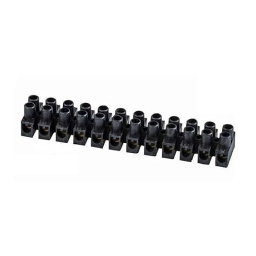 10x Morsettiera Mammut – Morsetto Elettrico a Vite 25mm² Nero 12 Poli 400V 101A – Confezione Giunzione Cavi IP20 Polipropilene
