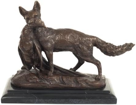 Hot Cast Bronze Fox Poacher Statue Sculpture Truffot