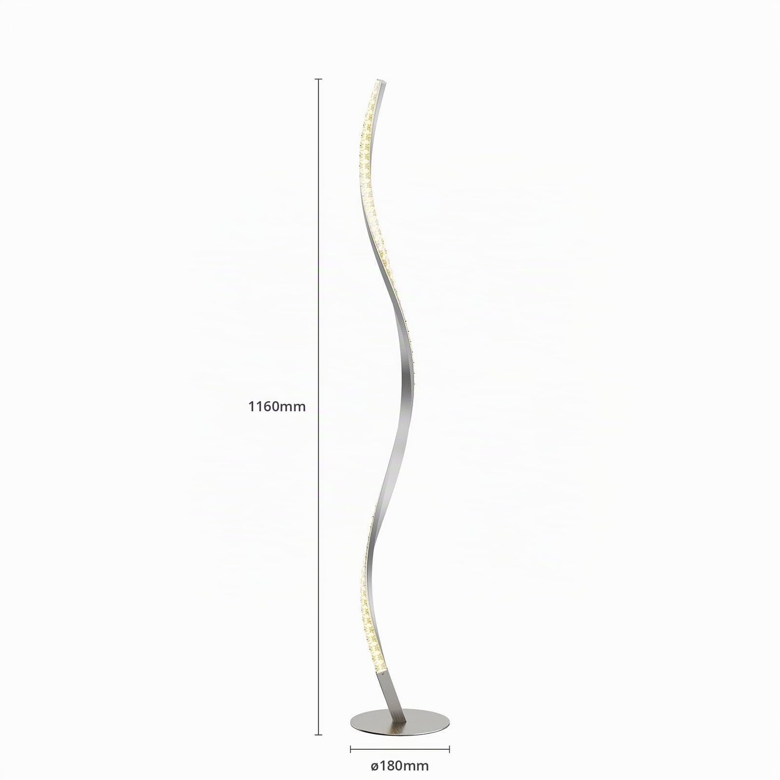 Lindby Lampada LED da terra dimmerabile a controllo remoto (Moderno) colore Grigio, in Alluminio ad es. Soggiorno & Sala pranzo lampadina inclusa lampada