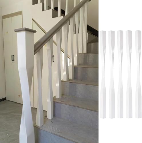 Balaustres de madera retorcida para escaleras interiores con acabados artesanales de alta gama