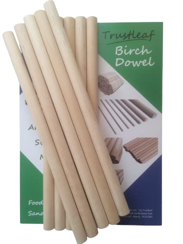 Trustleaf Chevilles en bois de bouleau de 16 mm x 30 cm (16 mm, 10 chevilles) Cover