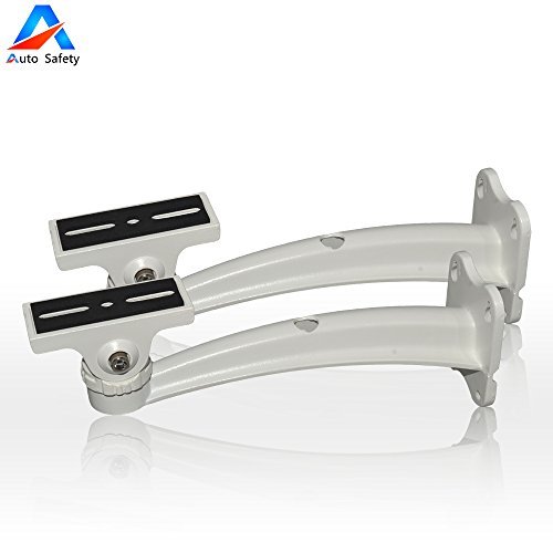 Auto Safety Aluminium Universal Indoor Outdoor Wall Ceiling Mount CCTV Security Camera Rotary Mounting Bracket Part of Two White