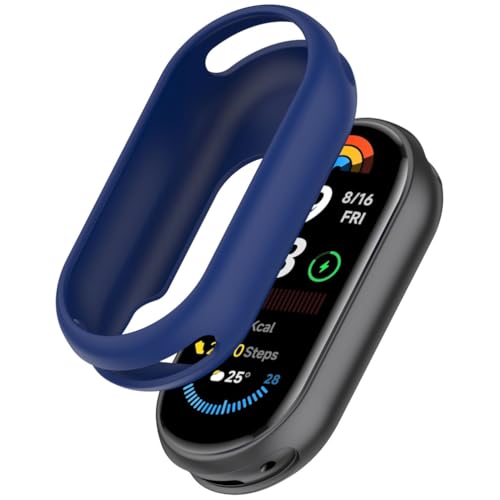 [Comtax] For Xiaomi Smart Band 9 Ή P[X یJo[ VI~ X}[goh 9 Ή VRfނ̃t[ Sʕی Ռz x^b` (_[Nu[)