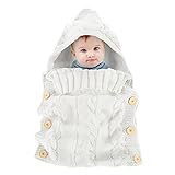 Colorful Newborn Baby Wrap Swaddle Blanket, Oenbopo Baby Kids Toddler Knit Blanket Swaddle Sleeping Bag Sleep Sack Stroller Wrap for 0-12 Month Baby (White)