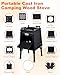GVUHR Portable Wood Burning Stove - Lightweight Cast Iron Camp Stove for Backpacking，A Small Size 8.9in * 8.9in * 8.7in Backpacking Camping Stove Kit (Black, Small)