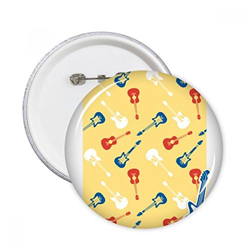 Badge guitare jaune broche d'illustration soignée pour accessoire de mode