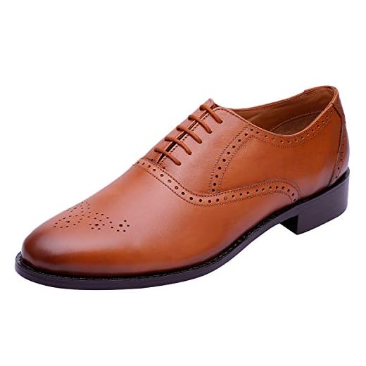 Lethato Handmade Brogue Oxford Goodyear Welted Genuine Leather Lace up Dress Shoes brown Size: 13