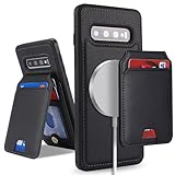 SailorTech for Samsung Galaxy S10 case with Credit Card Holder mag Safe, for Galaxy S10 Phone Leather Case Wallet for Women Compatible mag Safe Wallet Detachable 2-in-1 for Men-Black
