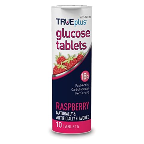 TRUEplus® Glucose Tablets, Raspberry Flavor - 10ct Tube (1) Cover