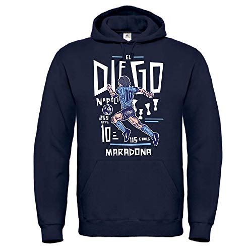 Felpa Celebrativa Blu Calcio Napoli Diego Armando M a r a d o n a El...