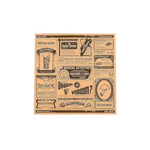 zjdgweh あぶらとり紙 天ぷら敷紙 耐油紙 ワックスペーパーオーブンシート ベーキング包装 サンドイッチ 包み紙 ハンバーガー 包み紙 天然素材 使い捨て 新聞紙風 耐熱 くっつきにくい ベーキング紙 揚げ物 製菓道具 (200枚,30*30cm)