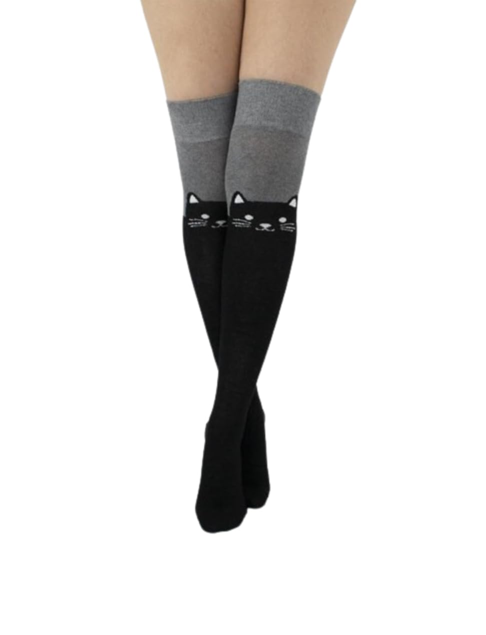 Pamela Mann Cat Over The Knee Socks One Size Soft Cotton Blend 1 pair Size 4 to 7