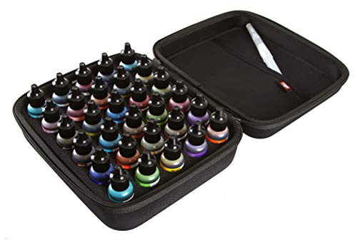 Image of 2TUFF Alcohol Ink Storage Case - Fits up to 30 Bottles - Multi-Use Paint & Ink Organizer - Travel Case with Foam Insert & Inner Storage Pocket