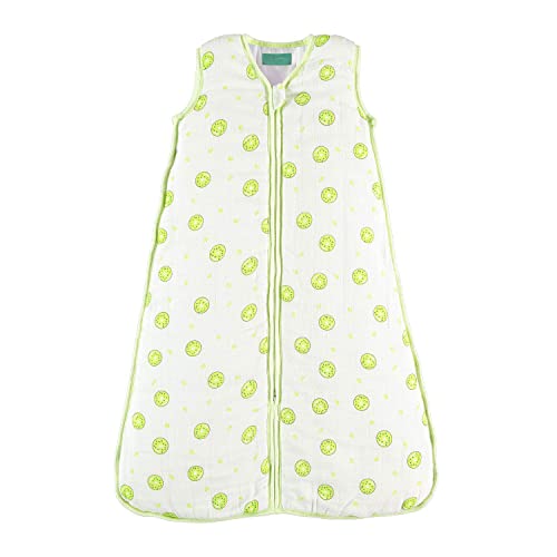 Premium Muslin Sleeping Bag For Baby, 6-12 Months, Super Soft And Light Unisex Wearable Blanket Sack For Toddler, Green And White, 0.5 Tog #TOP19