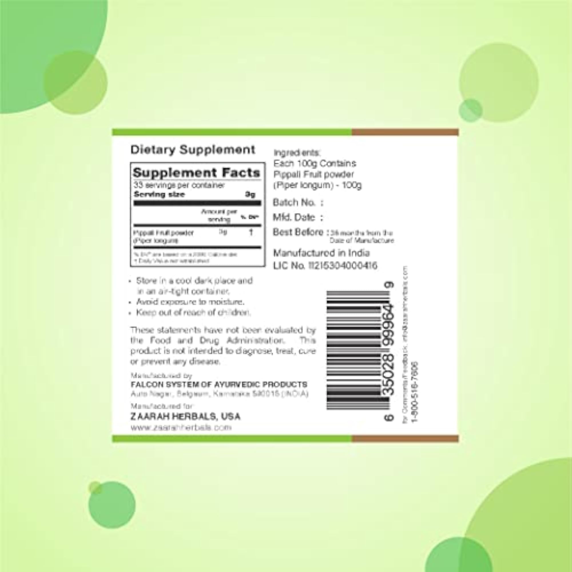 Pippali Powder, 100g