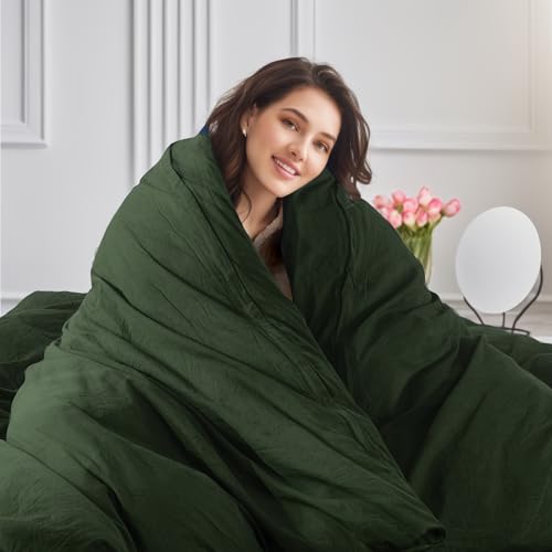 NEXHOME PRO King Duvet Cover Set – 100% Certified Organic Cotton with Washed Feel & Linen-Like Texture, Comfortable & Breathable, Home Bedding Set Olive Green (No Comforter) by NEXHOME PRO - Used condition - Image 6