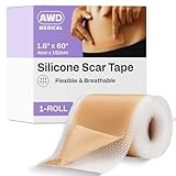 AWD Medical 100% Soft Silicone Gel Tape (1.6” x 60”) Highly Comfortable Painless| 6-8 Month Supply| Acne Scar Treatment| C Section| Keloid| Surgery| Premium Hospital Medical Grade (1.6