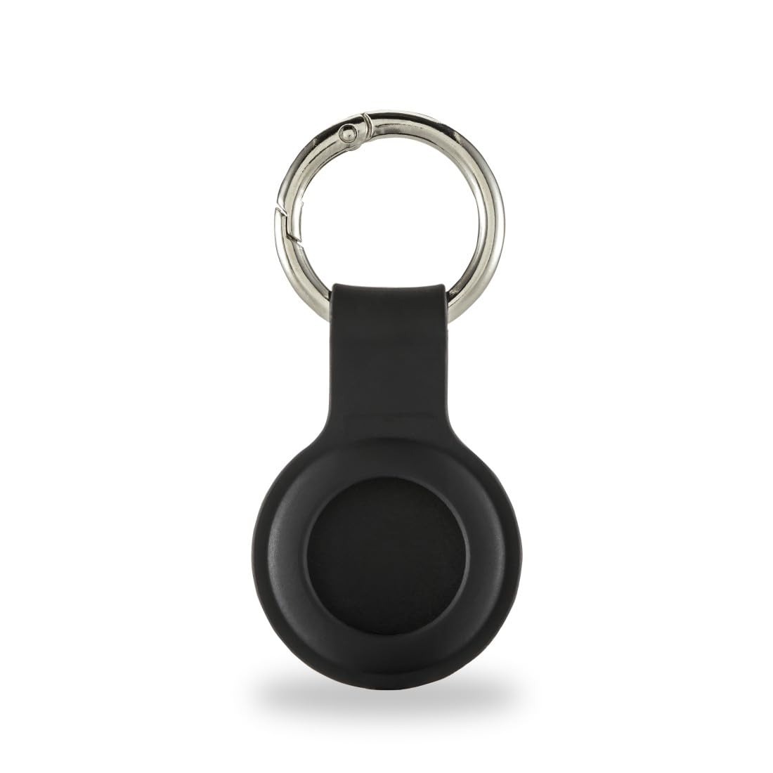 Hama Keyring for Apple AirTag (Case for AirTag, Protective Case, Pendant, Silicone Look, with Carabiner, Scratch-Resistant, for Attaching to Keychain, Suitcase, School Bag, etc.) Black