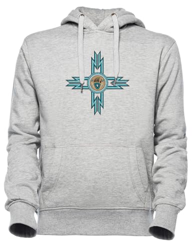 Sweat gris à capuche patte d'ours turquoise parfait pour vos sorties décontractées en ville