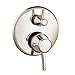 hansgrohe Ecostat Classic Premium Volume and Auto Temperature Control 2-Handle 7-inch Wide Thermostatic Shower Trim for Rough-in Valve with Diverter in Polished Nickel, 15753831,Small