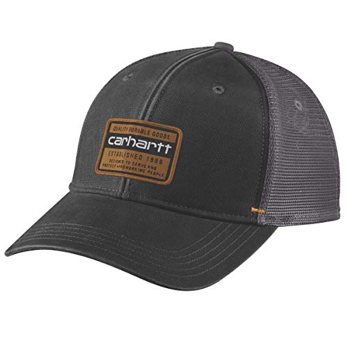 Carhartt Men s Canvas Mesh Back Quality Graphic Cap, Black, OFA