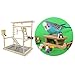 Bothyi Bird Playground Bird Play Stand Portable Sturdy Multifunctional Wooden Parrot Perch Playstand Bird Play Gym Playpen for Macaw