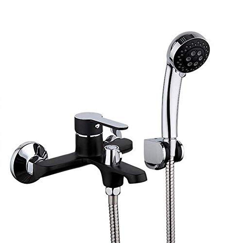 Ensembles de pommeau de douche anti-calcaire avec mitigeur en laiton noir pour éviter la rouille