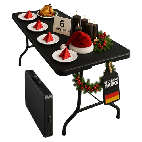 Floordirekt- Gartentisch Klappbar Kunststoff 180 x 73 cm - Buffettisch mit...