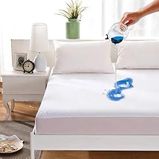 Sleep Matic Waterproof 78"x 72" Cotton Fitted King Size Mattress Protector Maroon with Elastic Strap (White) Price In India