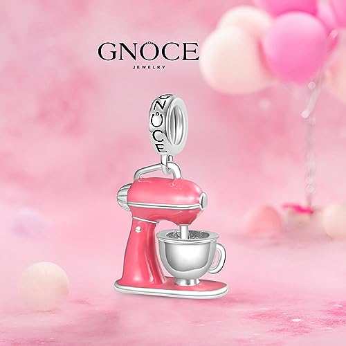GNOCE Baker's Mixer Pendant Charms 925 Sterling Silver Dangle Charm for Bracelet Jewelry Gift For Women Wife Fit Snake Chain Bracelets2