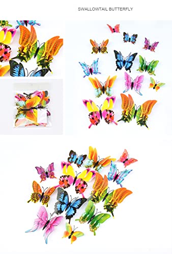 Image of JAAMSO ROYALS Multi 3D Magnet Butterfly Stickers - Decoration Items, Butterflies for Wall (Set of 12)-Self-Adhesive