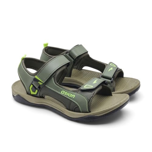 Image of ASIAN Vistara-42 Men's Sandals | Soft Cushion Footbed, Adjustable Velcro Straps & Anti-Slip Grip Sole | Lightweight, Durable & Comfortable Sandals for Walking, Daily Use, Beach & Travel