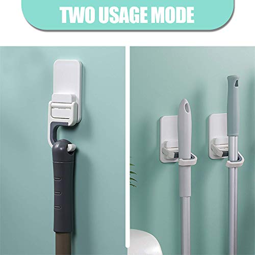 image for YEFU Mop and Broom Holder Wall Mount-4 PCS, C-Shape Self Adhesive Anti