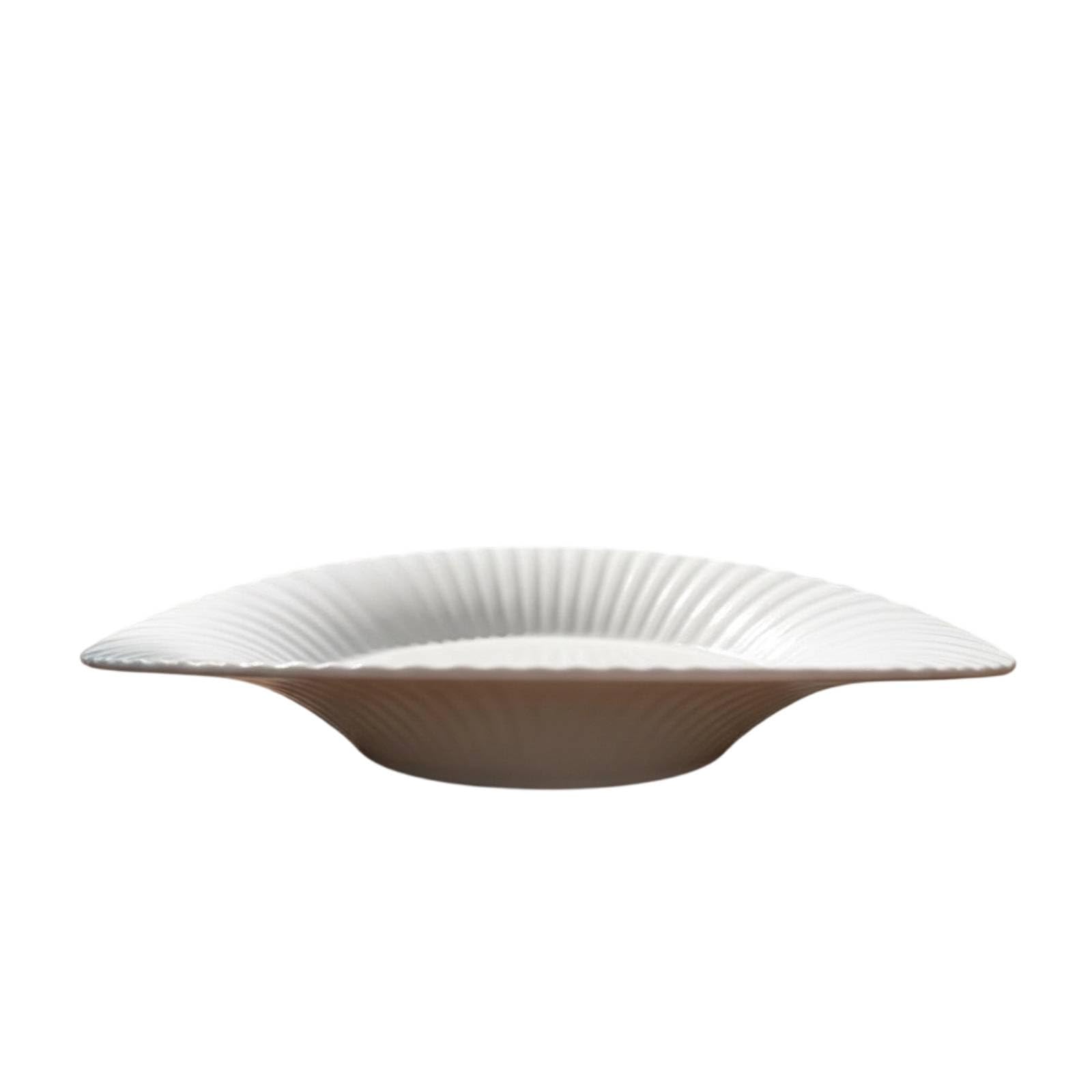 Qianly Assiette En Mélamine Professionnel, Assiette Creuse À Sashimi En Mélamine, Modèle 94919, Forme Coquillage Blanche À Reliefs, Profondeur 10 Cm, Diamètre 18–18,9 Cm, Blanc 94919