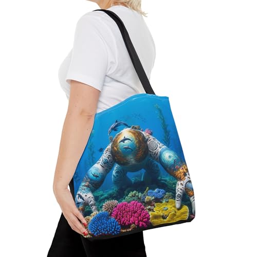 Premium Coral Creature Tote Bag with Reinforced Stitching for Adults4