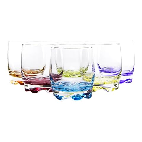 Red Co. Vibrant Splash Water/Beverage Glasses, 9.75 Ounce (6) Cover