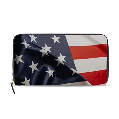 Portefeuille Long Cuir Femme Drapeau Américain Chic