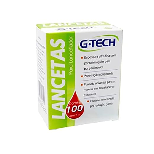 Lancetas Glicose G-Tech 100 Unidades 30g