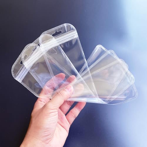 Image of 100 Pcs Resealable Beadable Pen Packaging Bags for Small Business,Clear Zipper Smell Proof Storage Bags for Party Favor Food Storage, Jewelry, Cosmetic,Candy (2.75x13.4inch)