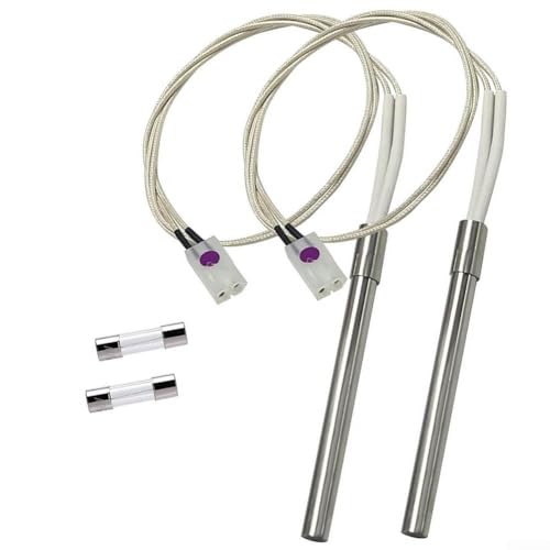 Kit de repuesto de encendedores Hot Rod para parrilla de pellets de madera, 2 paquetes con fusibles adecuados para la serie Traeger BBQ