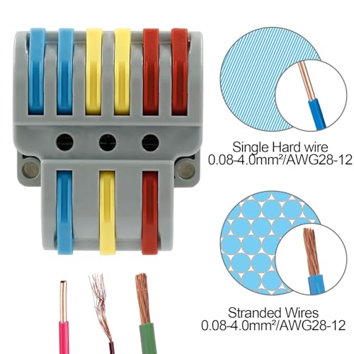 Image of XELYTON Wire Clip Connector, Universal Connection Terminals, Circuit Inline Splices Electric Connectors, Quick Connect & Freely Assemble Electrical Splicing Kit for Compact (3 In 6 Out, 10)