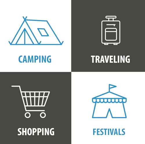 Gürteltasche für Damen und Herren, süße Hüfttasche – zum Wandern, Reisen, Campen und Laufen – Loch für Kopfhörer, Geldgürtel mit 6 Taschen, Gurtverlängerung (grau)