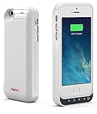 PowerBear iPhone 5SE / 5S / 5C / 5 Extended Rechargeable Battery Case [4000mah] Built in USB Power Bank Capacity (Up to 2.5X Extra Battery) - White [24 Month Warranty and Screen Protector Included]