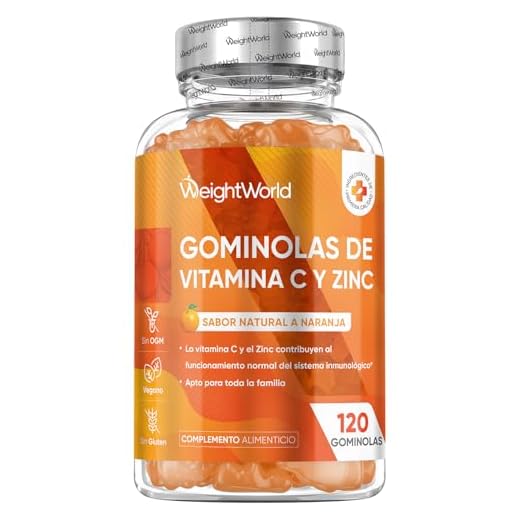 Vitamina C y Zinc 206 mg - 120 Gominolas Sabor Natural a Naranja - Contribuyen al Pelo, Sistema Inmune y Huesos - Gomitas para Adultos y Niños, Veganas, Sin Gluten y Sin OGM - 2 Meses de Suministro
