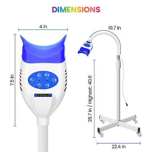 Image of Vertical Teeth Whitening Light, 36W Dental Mobile 10 LED Cold Light Lamp for Teeth Whitening, Adopting Blue Light to Enhance Deep Whitening of Whitening Agent