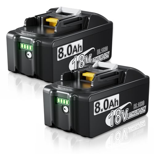 Image of Bonacell 2Pack 8.0Ah Replacement for Makita 18V Battery Lithium ion Compatible with Makita 18Volt Battery BL1815 BL1815N BL1820 BL1820B BL1830 BL1840 BL1840B BL1850 BL1840B