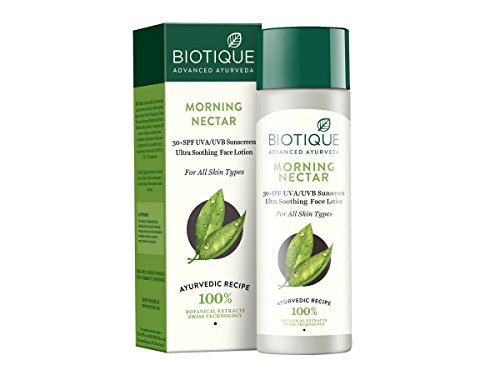 Image of Biotique Bio Dandelion Visibly Ageless Serum, 40 Ml And Bio Morning Nectar Sunscreen For All Skin Types Ultra Soothing Face Lotion, Spf 30+, 120Ml, Pack Of 1